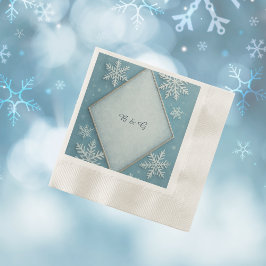 Guardanapo De Papel Casamento Romântico Blue Snowy Blue Wonderland