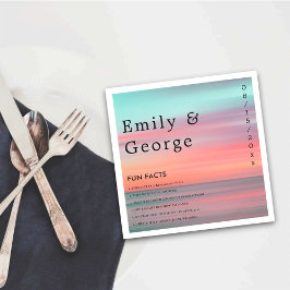 Guardanapo De Papel Casamento Romântico de Praia do Sunset Blue Sky