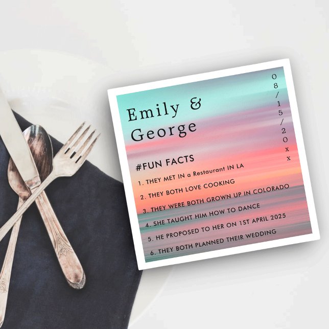 Guardanapo De Papel Casamento Romântico de Praia Sunset do Céu Azul El (Criador carregado)