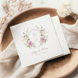 Guardanapo De Papel Casamento Romântico do Monograma de Pastel Molado