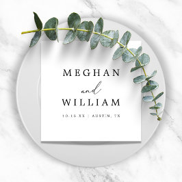 Guardanapo De Papel Casamento Romântico por Caligrafia Simples