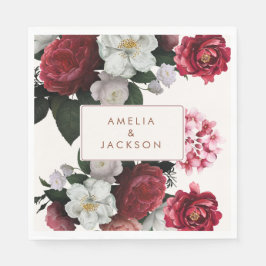 Guardanapo De Papel Casamento Romântico Vermelho e cobre