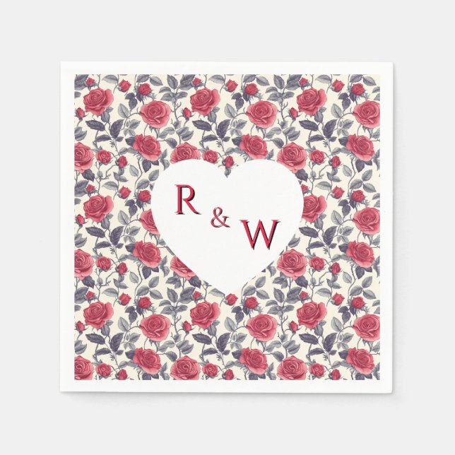 Guardanapo De Papel Casamento Rosa bonitinho de Napkin (Frente)