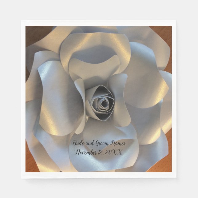 Guardanapo De Papel Casamento Rosa de Prata (Frente)