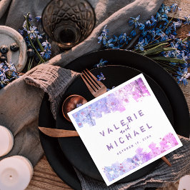 Guardanapo De Papel Casamento Rosa e Púrpura, Grunge Artístico Moderno