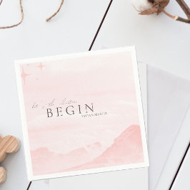 Guardanapo De Papel Casamento Rosa-Rosa-Blush da Montanha Dreamy Water