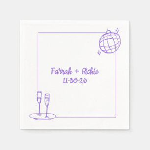 Guardanapo De Papel Casamento Roxo Personalizado por Roxo Retro Whimsi