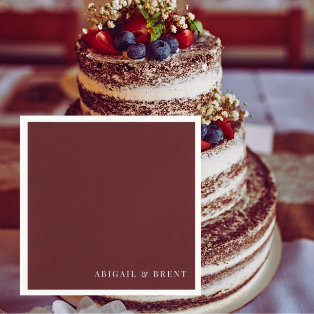 Guardanapo De Papel Casamento Ruby Red Personalized Cocktail (Criador carregado)