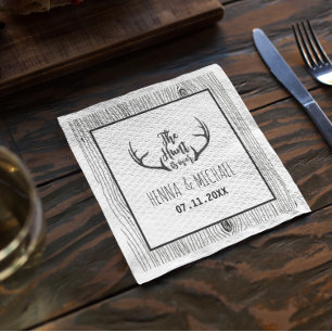 Guardanapo De Papel Casamento Russo Antler Barnwood