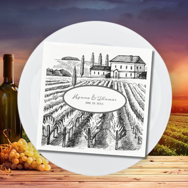 Guardanapo De Papel Casamento Russo De Desenho De Vinha (Criador carregado)