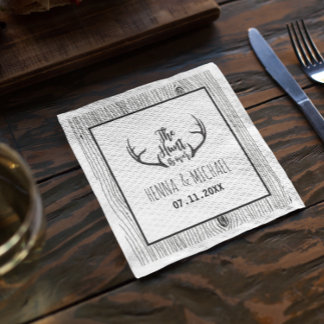 Guardanapo De Papel Casamento Rustic Antler Barnwood