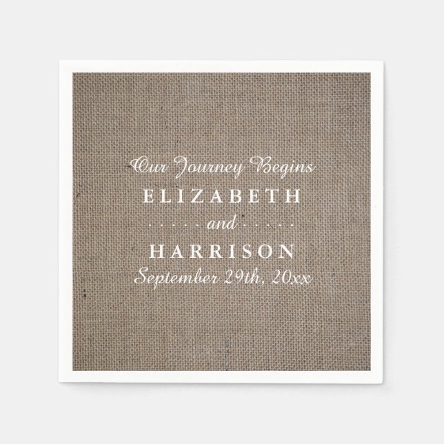 Guardanapo De Papel Casamento Rustic Burlap (Frente)