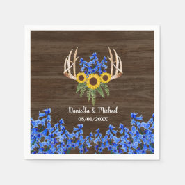 Guardanapo De Papel Casamento Rustic Floral Antlers Sunflower