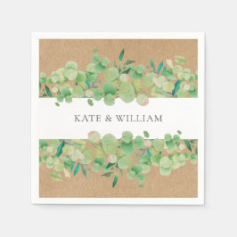 Guardanapo De Papel Casamento Rustic Greenery Eucalyptus Garland