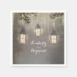 Guardanapo De Papel Casamento Rustic Lanterns Woodland