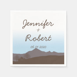 Guardanapo De Papel Casamento Rustic Mountain Watercolor Napkin