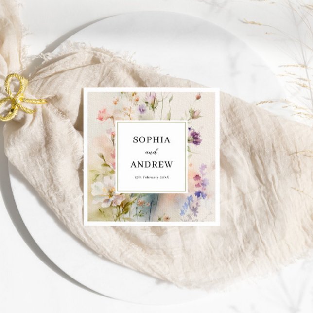 Guardanapo De Papel Casamento Rustic Retro Watercolor (Criador carregado)