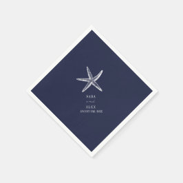 Guardanapo De Papel Casamento Rustic Starfish Blue Beach