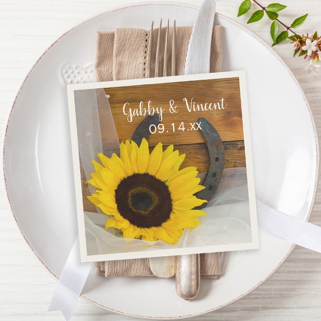 Guardanapo De Papel Casamento Rustic Sunflower Country Western (Criador carregado)