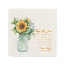 Casamento Rustic Sunflower - Obrigado Mensagem