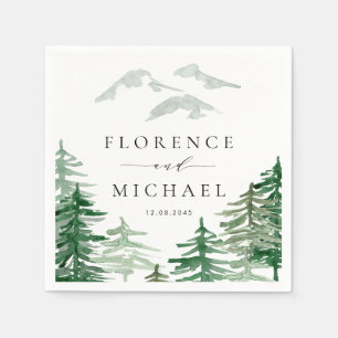 Guardanapo De Papel Casamento Rustic Watercolor Forest Woodland