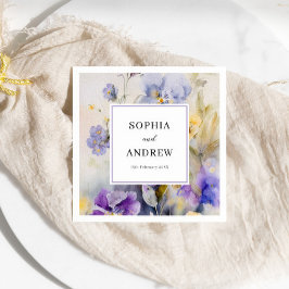 Guardanapo De Papel Casamento Rustic Watercolor Violets