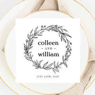 Guardanapo De Papel Casamento Rustic Wildflower Wreath Folk