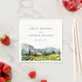 Guardanapo De Papel Casamento Rustic Winery Landscape