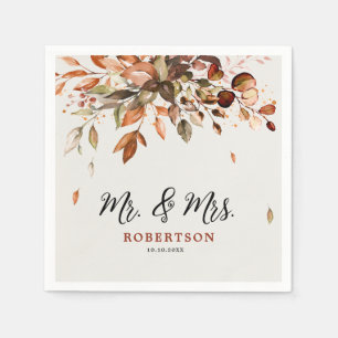 Guardanapo De Papel Casamento Rústico Boho de Outono e Outono