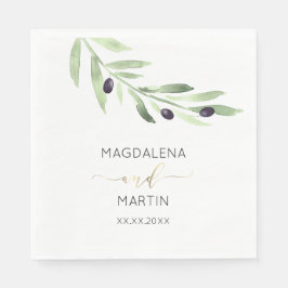 Guardanapo De Papel casamento rústico com galeria de oliveira