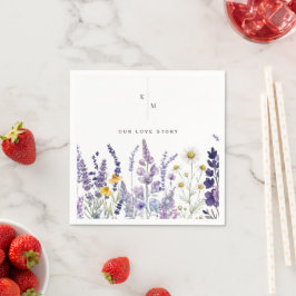 Guardanapo De Papel Casamento Rústico de Flores Silvestres Moderno e E