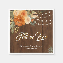 Guardanapo De Papel Casamento Rústico de Outono Flores Chá de Noiva