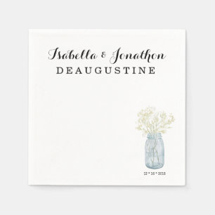 Guardanapo De Papel Casamento rústico personalizado - frasco de