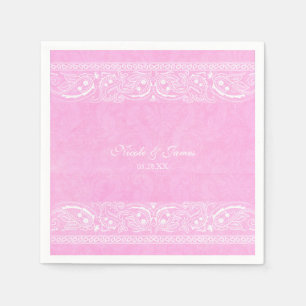 Guardanapo De Papel Casamento Rústico Rosa Paisley País Ocidental