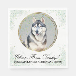 Guardanapo De Papel Casamento Siberiano Napkins com Cães Foto