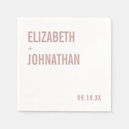 Guardanapo De Papel Casamento Simple Boho Dusty Rosa Tipografia