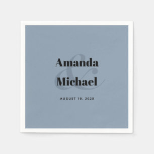 Guardanapo De Papel Casamento Simples Azul Moderno Minimalista