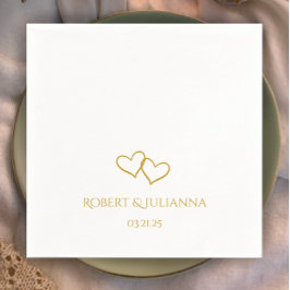 Guardanapo De Papel Casamento Simples de Corações de Na moda Data do c