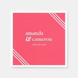 Guardanapo De Papel Casamento Simples de Coral Justo e Elegante