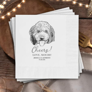 Guardanapo De Papel Casamento Simples De Desenho De Mão De Cachorro