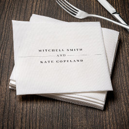 Guardanapo De Papel Casamento Simples de Nome Branco e Preto