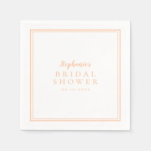 Guardanapo De Papel Casamento Simples de Peach e Chá de panela Branco