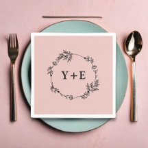 Casamento Simples de Rosa Dourado Monograma Elegan