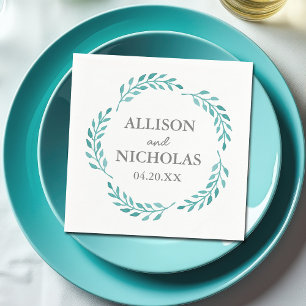 Guardanapo De Papel Casamento Simples De Vinha Botânica De Coloração T