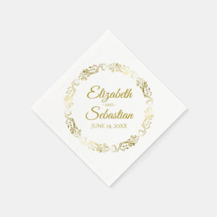 Guardanapo De Papel Casamento Simples Elegante de Filigre em Círculo