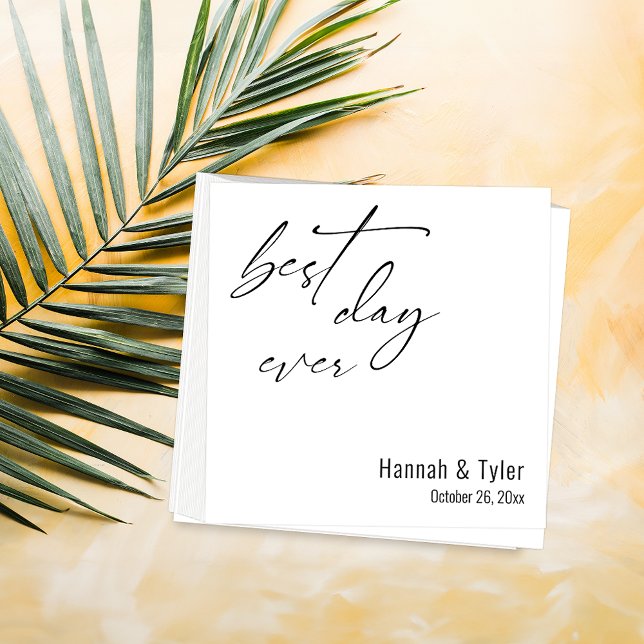 Guardanapo De Papel Casamento Simples Elegante De Melhor Dia (Criador carregado)