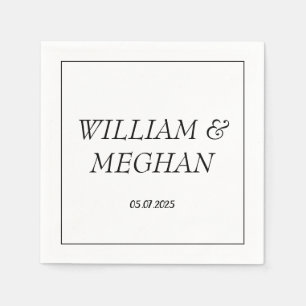 Guardanapo De Papel Casamento Simples Elegante Mínimalista de Script P
