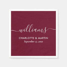 Guardanapo De Papel Casamento Simples Elegante Moderno com Script Burg