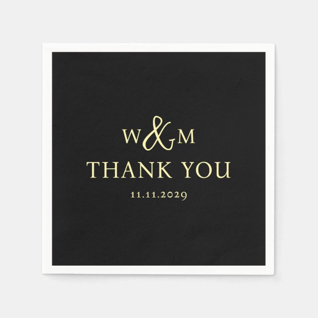 Guardanapo De Papel Casamento Simples Elegante Moderno Monograma (Frente)