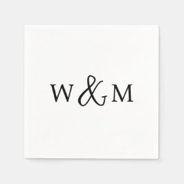 Guardanapo De Papel Casamento Simples Elegante Moderno Monograma